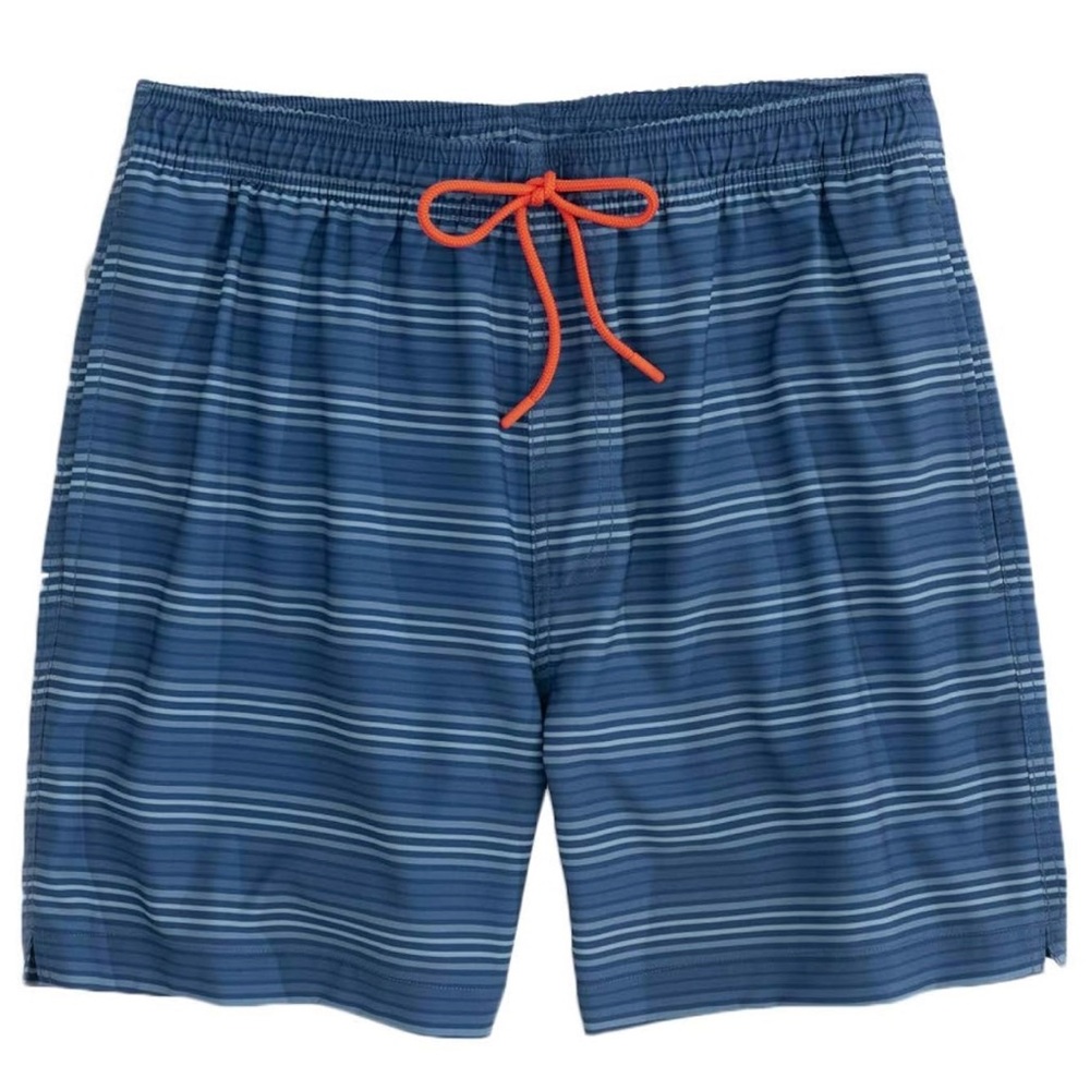 Southern Tide XXL Vista Stripe Blue Cove Swim Trunks Drawstring Striped Pockets